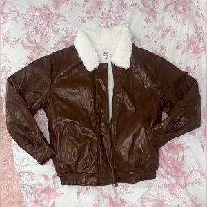 S/M New Brown Faux Leather Princess Polly Coat